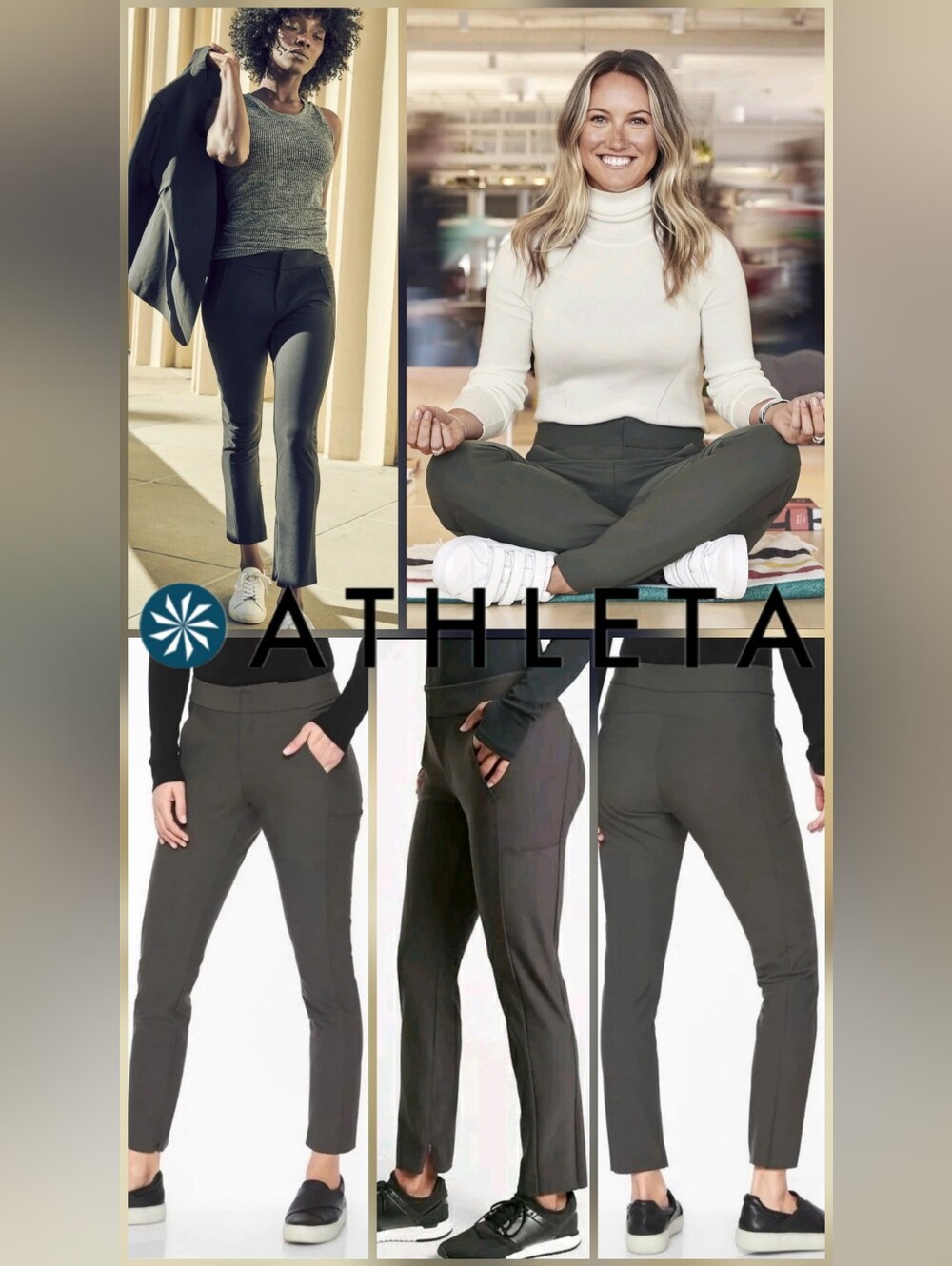 Athleta Women's Olive Green High-Rise Performance Pants